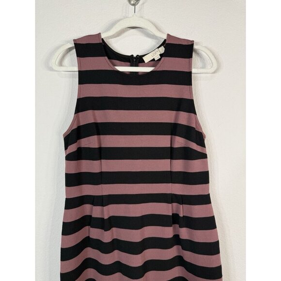 Loft Women’s Maeve Black Horizontal Stripes Sheath Dress Size 10‎ Stretch Office - Picture 6 of 10